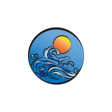 Ocean sea logo vector design concept Stock Illustration