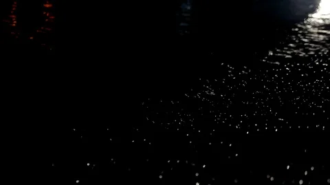Ocean sea night waves on the shore of the pier. Vacation night nature abstract Stock Footage