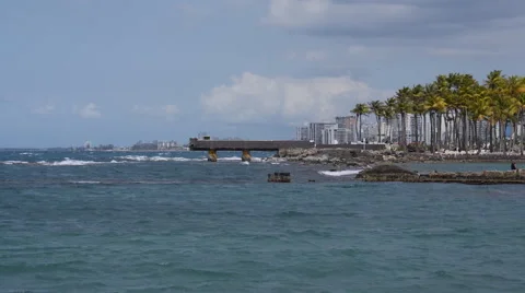 Ocean - sea pier observation deck viewing platform 2. Stock Footage 50754925