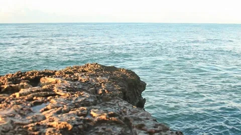 Ocean Sea from the rocks Stock Footage 8762189