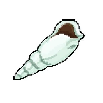 Ocean sea shell pixel art vector illustration Stock Illustration