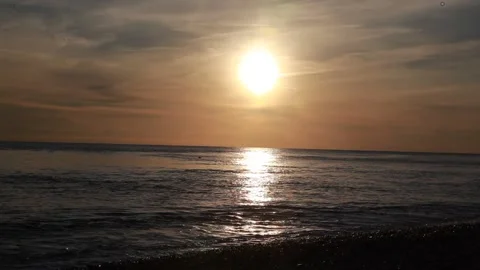 Ocean, sea at sunset, waves, calmness, background video, vacation Stock Footage 207075764