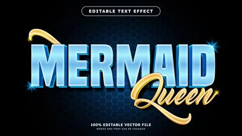 Ocean Sea Vector Fully Editable Text Effect realistic metalic luxury style Illustrazione stock