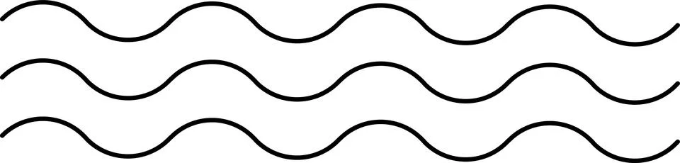 Ocean, sea waves flat simple lines icons symbols vector set - line wave ornament Stock Illustration