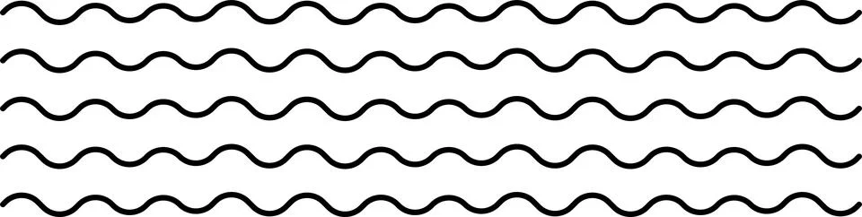 Ocean, sea waves flat simple lines icons symbols vector set - line wave ornament 库存插图