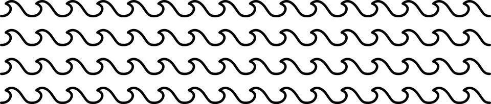 Ocean, sea waves flat simple lines icons symbols vector set - line wave ornament 库存插图