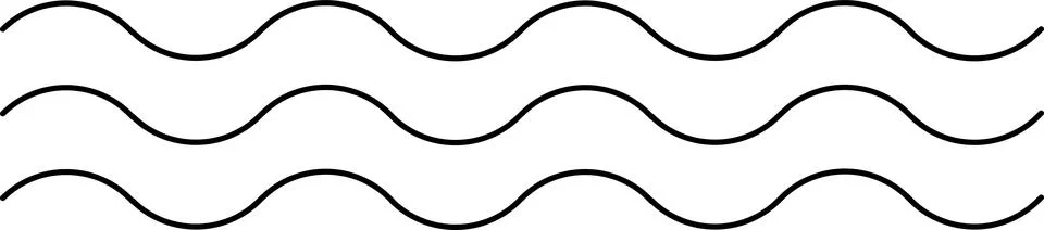 Ocean, sea waves flat simple lines icons symbols vector set - line wave ornament 库存插图