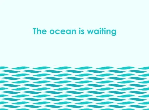 Ocean sea waves illustration. Vector background Stock Illustration