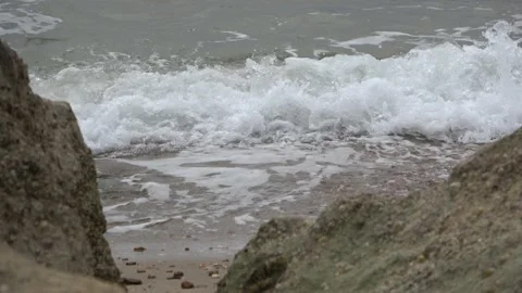 Ocean Sea Waves Next To Rocks Stock Footage 135260963