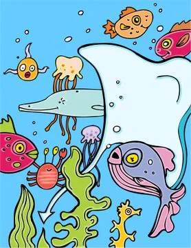 Ocean sealife Stock Illustration