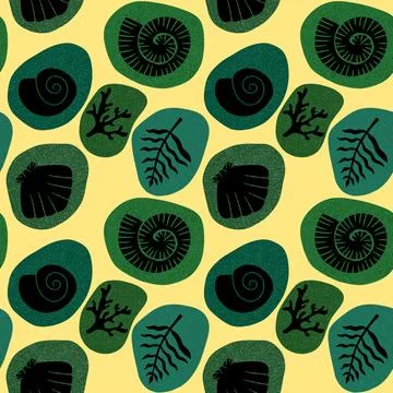 Ocean seamless sea shell and coral pattern for wrapping paper and kids clothe Illustrazione stock