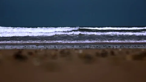 Ocean seascape scenic with waves crashing on shore. Stock Footage