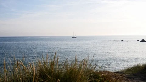The ocean seen from a cliff 스톡 동영상 115406133