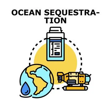 Ocean sequestration reducing carbon emissions concept Stock Illustration