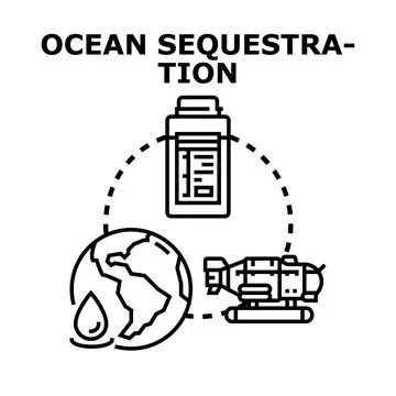 Ocean sequestration reducing carbon emissions concept Stock Illustration
