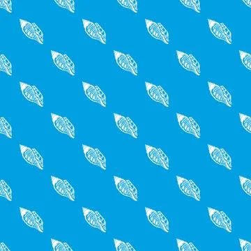 Ocean shell pattern seamless blue Stock Illustration