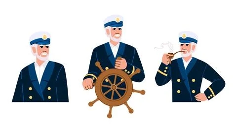 Ocean ship captain vector Stock Illustration