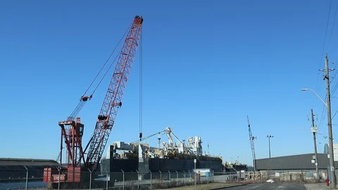 Ocean Ship Global Warming Air Pollution Factory Emissions Vídeo Stock 126980244