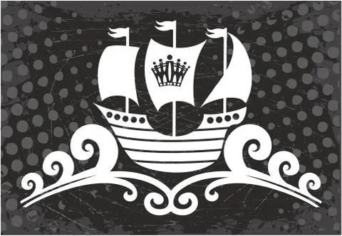 Ocean Ship sign. Stockillustratie