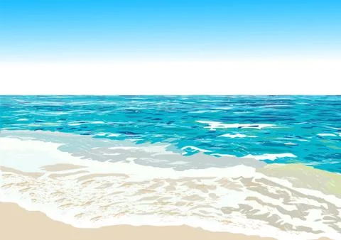 Ocean shore, beach Stock Illustration