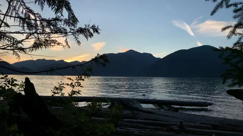Ocean shore view dusk Stock Footage 146991223
