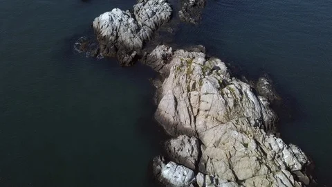 Ocean Shoreline Rock Cliffs with Waves Crashing Stock Footage 116347118