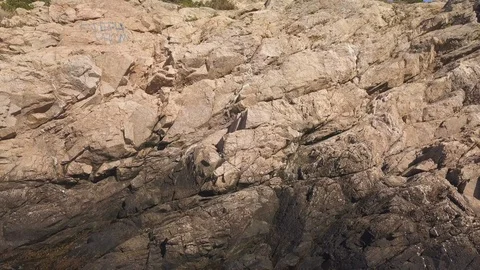 Ocean Shoreline Rock Cliffs with Waves Crashing Stock Footage 116347126