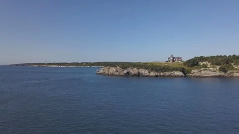 Ocean Shoreline Rock Cliffs with Waves Crashing Stock Footage 116347362
