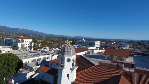 Ocean Side Building Rooftops Air Stock Footage 99417836
