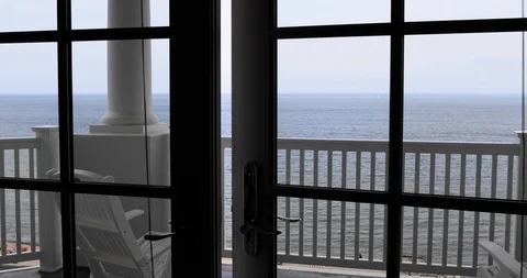 Ocean Side Hotel Balcony View Stock Footage 97150848