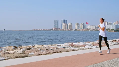 Ocean-Side Jog,  Stock Footage 118542591