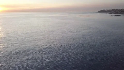 Ocean Slow Reveal Sunset Stock Footage