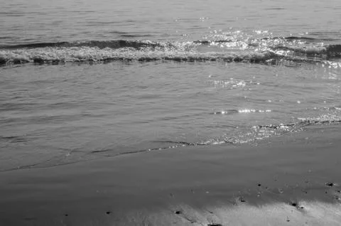 Ocean Small Waves on Beach Stock Photos