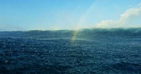 Ocean Spray Rainbow Stock Footage 71315339