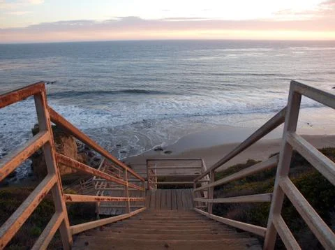 Ocean stairs Stock Photos