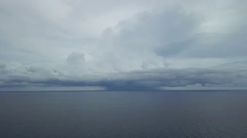 Ocean storm and rain with dramatic sky Stock Footage 138330611