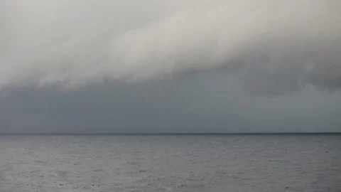 Ocean storm and rain Stock Footage 74779540