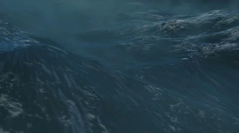 Ocean Storm Rough Seas Animation High Quality Rendering Video stock 52273262
