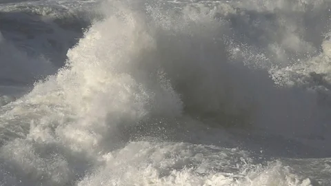 Ocean storm wave foam Stock Footage 76968970