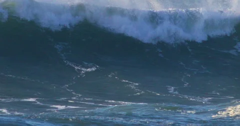 Ocean storm waves powerful surge crashing marine slow motion Stock Footage 330920103
