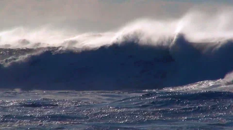 Ocean storm wind waves sea spray  Stock-Footage 42788977