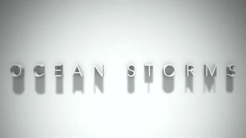 Ocean storms 3D title animation with shadows on a white background Stock Footage 297819392