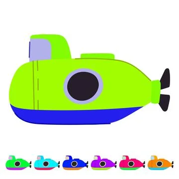 Ocean submarine vector cartoon graphic Stock Illustration