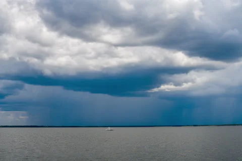 Ocean Summer Storm Lightning Stock Footage 203913852