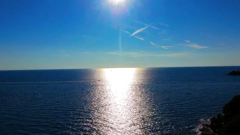 Ocean with sun glare Stock Footage 313504235