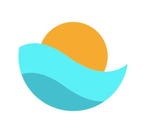 Ocean sun logo vector design template Stock-Illustration