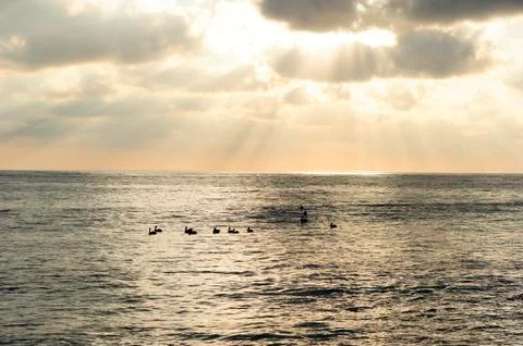 Ocean Sun Rays Stock Photos