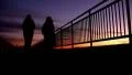 Ocean Sunrise 07 Couple wakling HD Footage