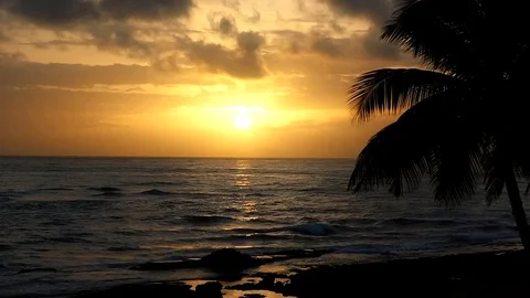 Ocean Sunrise at The Beach Stock Footage 129481350