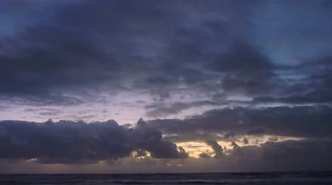 Ocean Sunrise Clouds Time Lapse Stock Footage 45530027